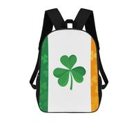 Irish Flag with Shamrock Fashion Backpack 17 Inch Simple Laptop Bag Travel Hiking Camping Daypack