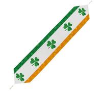 Irish Flag with Shamrock Table Runner Washable Plush Decor for Wedding Farmhouse Kitchen Coffee Tables