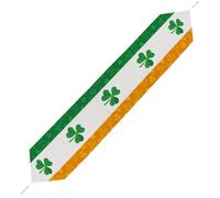 Irish Flag with Shamrock Table Runner Washable Plush Decor for Wedding Farmhouse Kitchen Coffee Tables
