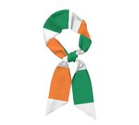 Irish flag Women's Fashion Scarf â€“ Versatile Wrap Scarf, Neck Scarf & Satin Head Shawl â€“ Essential for Travel, and Dating, Black, One Size