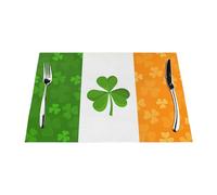 Irish Flag Woven Placemat 12x18 Inch - 4 PCS Fashion Pattern Design for Home and Kitchen Decor