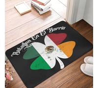 Irish Flags and Four Leaf Clovers St Patricks Day Door Mat -Dirt Trapping Outdoor Welcome Mats Non-Slip Outdoor Indoor Entrance Low Profile Front Doormat (24x16in)