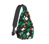 Irish Flags And Four Leaf Clovers St Patricks Day Unisex Daypack Adjustable Strap Shoulder Backpack Lightweight Crossbody Bags For Running Camping Business