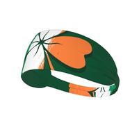Irish Flags And Four Leaf Clovers St Patricks Day Women Men Hairband Breathable Hair Band Quick-Dry Headband For Workout Tennis Exercise