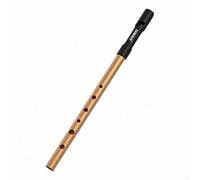 Irish Folk Music Whistle in C/D Key Classic 6 Hole Tin Flute with Precise Tuning Features (Gold D)