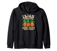 Irish Forever Gnome St Patricks Day Messy Beard HumorLucky Zip Hoodie