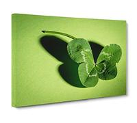 Irish Four Leaf Clover Canvas Print | Gallery Wrapped 30mm Frame Wall Art | 30x20 inches | Ready to Hang | Modern Floral Picture | Living Room Bedroom Lounge Office