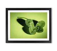 Irish Four Leaf Clover Modern Framed Print | A3 Black Framed Wall Art | Ready to Hang | Modern Floral Picture | Living Room Bedroom Lounge Office