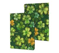 Irish Four Leaf Lucky Clovers Happy St. Patrick's Day Case Compatible for ipad 2017/2018/Air1/Air2 (9.7in) Tablet Cases Stand Protective Cover with Sleep/Wake
