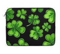 Irish Four Leaf Lucky Clovers Happy St. Patrick's Day Laptop Case Sleeve Bag 12inch Durable Shockproof Protective Computer Carrying Cover Briefcase