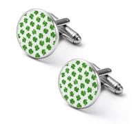 Irish Four Leaf St-Patrick's-Days Fashion Cufflinks for Men Classic Shirts Cuff Links Set for Wedding Business 2.0cm