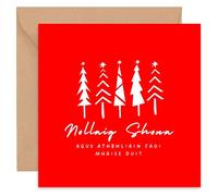 Irish Gaelic Christmas Card- Cárta Nollag - Nollaig Shona agus Athbhliain faoi Mhaise Duit - For Friends Husband Boyfriend Mum Dad Wife Girlfriend Partner Him Her Sister Brother Family - 14cm