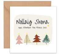 Irish Gaelic Christmas Card- Cárta Nollag - Nollaig Shona agus Athbhliain faoi Mhaise Duit - For Friends Husband Boyfriend Mum Dad Wife Girlfriend Partner Him Her Sister Brother Family - 14cm