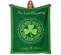 Irish Gifts for Women Men, Ireland Gifts, Irish Blessing Gifts Blanket 50"x60", St. Patrick's Day Decorations, Shamrock Blanket Gifts for Irish Celtics Birthday Weddings Anniversaries Christmas
