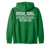 Irish Girl Knows More Than You Realize St Patrick's Day Zip Hoodie