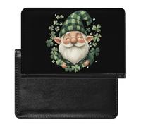 Irish Gnome Shamrocks Printed Passport Holder Cover Leather Passport Wallet Slim Card Case for Travel