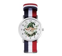 Irish Gnome Shamrocks Trendy Wrist Watches for Unisex Classic Casual Braided Strap Quartz Watch
