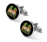 Irish Gnomes Drunk Or Whatever Fashion Cufflinks for Men Classic Shirts Cuff Links Set for Wedding Business 1.7cm