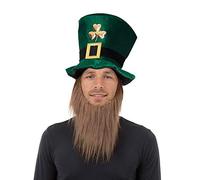 Bristol Novelty BH474 Irish Hat and Beard, Unisex-Adult, Green, One Size