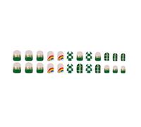 Irish Green Shamrock Design Press On Nail Grosse Short Fake Nails Decoration for Patrick's Day Festival Manicure Holiday Manicure