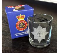Irish Guards Whisky Glass with Engraved Cap Badge, Classic Design