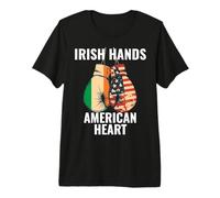 Irish Hands American Heart Boxing Gloves St Patrick’s Day Premium T-Shirt
