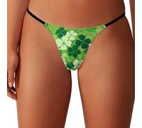 Irish Happy St. Patrick's Day Thongs for Women Sexy Panties T-Back G String Stretch Bikini Underpants