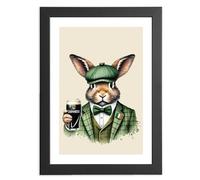 Irish Hare Print Watercolour Artwork | Framed Picture or Unframed in A5, A4, A3 | Modern Animals Country Wall Art | Vibrant Matte Finish Artwork for Home Decor | Modern Rabbit Art Gifts