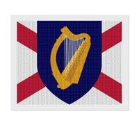 Irish Harp St. Patrick's Saltire Flag Round Diamond Art Painting Kits