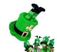 Irish Hat - Green Bowler Hat, Leprechaun Style High Hats with Irish Legs, Costume Accessory | St. Patrick's Day Hats for Headwear for Parties, Games