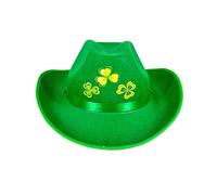 Irish Hat Green Cowboy Hat St. Patrick's Day Irish Fancy Dress Feather for Women Men Green Cowboy St Patrick's Day Novelty Fancy Dress Hair Accessory for Adults