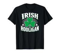 Irish Hooligan Shamrocks for Darks Value Graphic T-Shirt, Men, Black, L