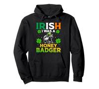 Irish I Was a Honey Badger - St Patricks Day Honey Badger Pullover Hoodie