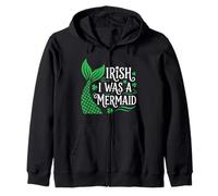 Irish I Was A Mermaid St Patricks Day Funny Saying Zip Hoodie