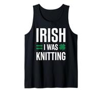 Irish I was Knitting Funny St Patricks Lucky Day Clover Tank Top