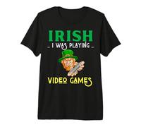 Irish I was Playing Video Games St Patty's Day Gamer Gaming Premium T-Shirt