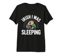 Irish I was Sleeping Fun St Patricks Day Leprechaun Rainbow Premium T-Shirt