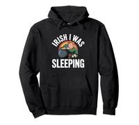 Irish I Was Sleeping St Patricks Day Fun Leprechaun Rainbow Pullover Hoodie
