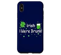 Irish I were Drunk St. Patrick's Day Pixelated Beer & Clover Case for iPhone XS Max
