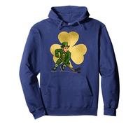 Irish Ice Hockey University Fighting Big Shamrock Leprechaun Pullover Hoodie