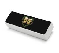 Irish Ireland Beer Funny Glasses Case Hard Shell Eyeglasses Case Protector with Cleaning Cloth for Women Men