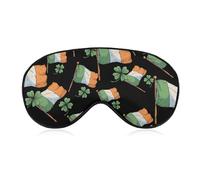 Irish Ireland Flag Clovers Blackout Sleep Mask for Side Sleeper Soft Covers for Travel Essentials Nap