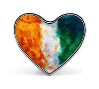 Irish Ireland Flag Watercolor Cute Button Pins Heart Badge Cool Personalised Pattern Brooches for Bag Hat