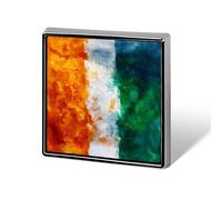 Irish Ireland Flag Watercolor Cute Button Pins Square Badge Cool Personalised Pattern Brooches for Bag Hat