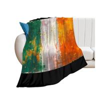 Irish Ireland Flag Watercolor Flannel Blanket Throw 250g Lightweight Carpet Large Bed Blankets for Sofa Couch Bed 30"*40"（76 * 100cm）