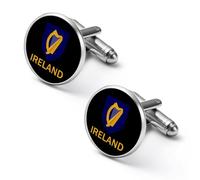 Irish Ireland National Emblem Shirt Cufflinks for Men Cuff Links Tie Father Husband Wedding Business 2.0cm