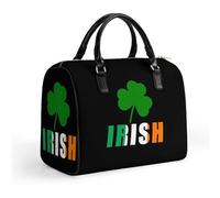 Irish Ireland Shamrocks St Patricks Day Small Travel Duffel Tote Bag Handbag Purse for Office Work Nurse Teacher 15 Liters