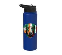 Irish Italian Flag Dachshund Dog Wiener Dog Mixed Heritage Stainless Steel Insulated Water Bottle