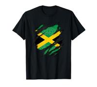 Irish Jamaican Ripped Flag Celtic Knot Mixed Pride T-Shirt