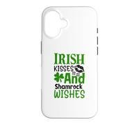 Irish Kisses And Shamrock Wishes St. Patrick's Day Clover Case for iPhone 16